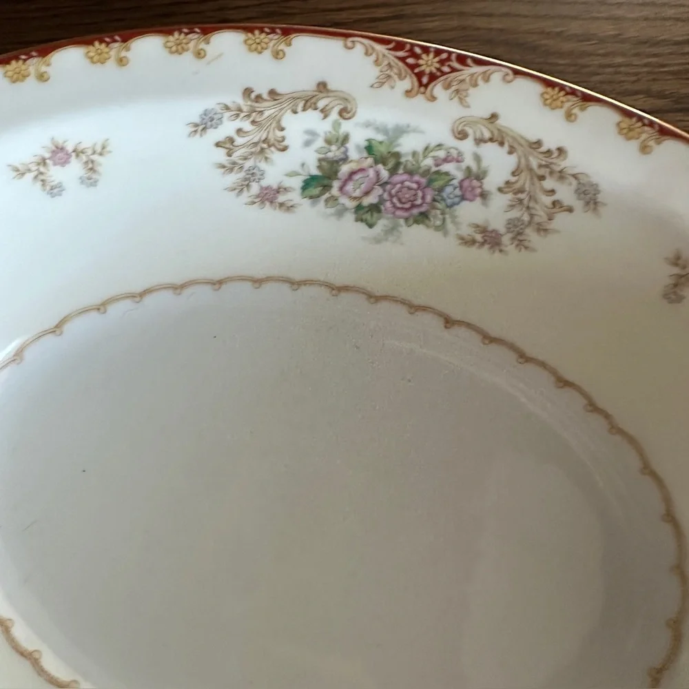 Noritake China Cardinal Rose 10 5/8” Oval Vegetable Bowl Occupied Japan…